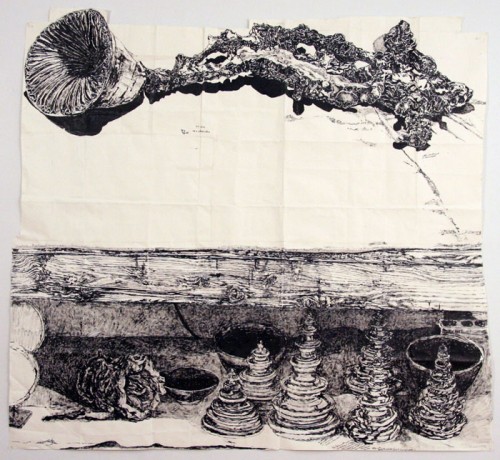 Marc Leuthold's Sculptures (Branch, pagodas, bowls, horn and spool)