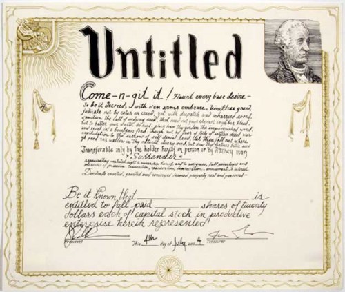 Stock Certificate (Untitled)